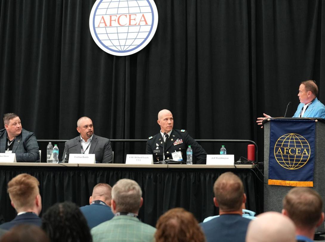Public and private sector officials speak on adversary threat intelligence and how it drives cyber operations. The panel took place at TechNet Cyber on May 6, 2025.