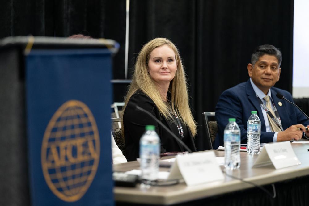 DISA Global Technical Director Jerusha Cooper spoke at TechNet Cyber 2025 in Baltimore, Maryland. Photo by David Abizaid, courtesy of DISA.