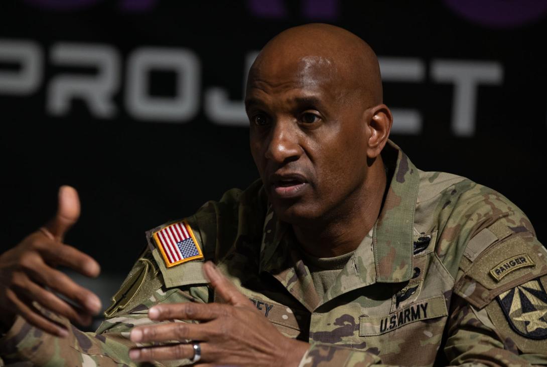 Maj. Gen. Jeth Rey, deputy chief of staff, G-6, U.S. Army, has completed a 100-day assessment of C4 capabilities and established five modernization focus areas as a result. U.S. Army photo by Spc. Samarion Hicks