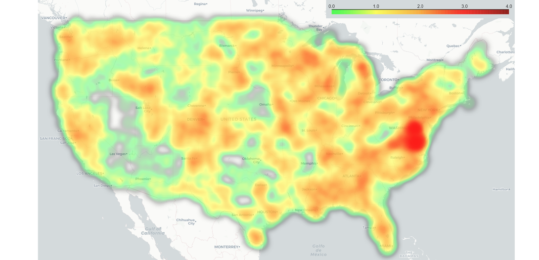 To estimate the potential cyber attack surface of the United States, researchers from the University of Maryland have collected data on 42,735 internet-facing devices across 3,095 county governments, representing 98% of all U.S. counties. Credit: UMD researchers Ido Sivan-Sevilla, Mark McDermott and Charles Harry