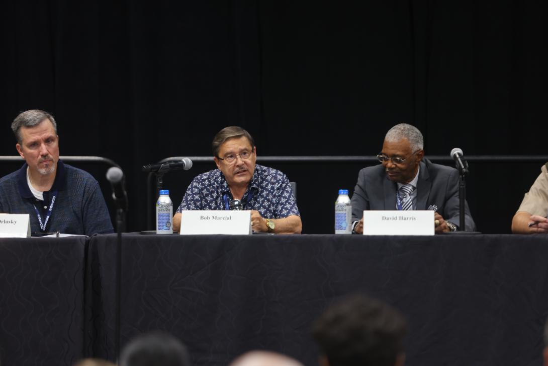 Bob Marcial, chief spectrum manager at U.S. Pacific Command, speaks at TechNet Indo-Pacific 2025 in Honolulu. Credit: Artistic Mindz Photography 