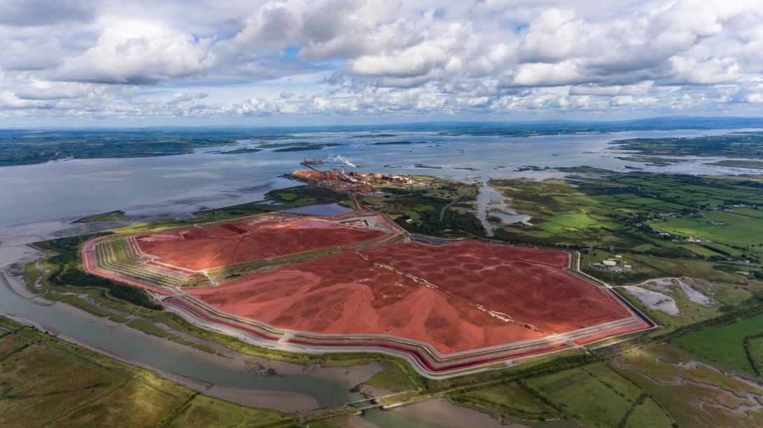 Aughinish Alumina Refinery in Foynes, Ireland on August 29, 2018. ElementUSA will separate and extract gallium and scandium from mineral-rich bauxite residue, a byproduct of the alumina refining process. Credit: Gabriel Cassan-stock.adobe.com