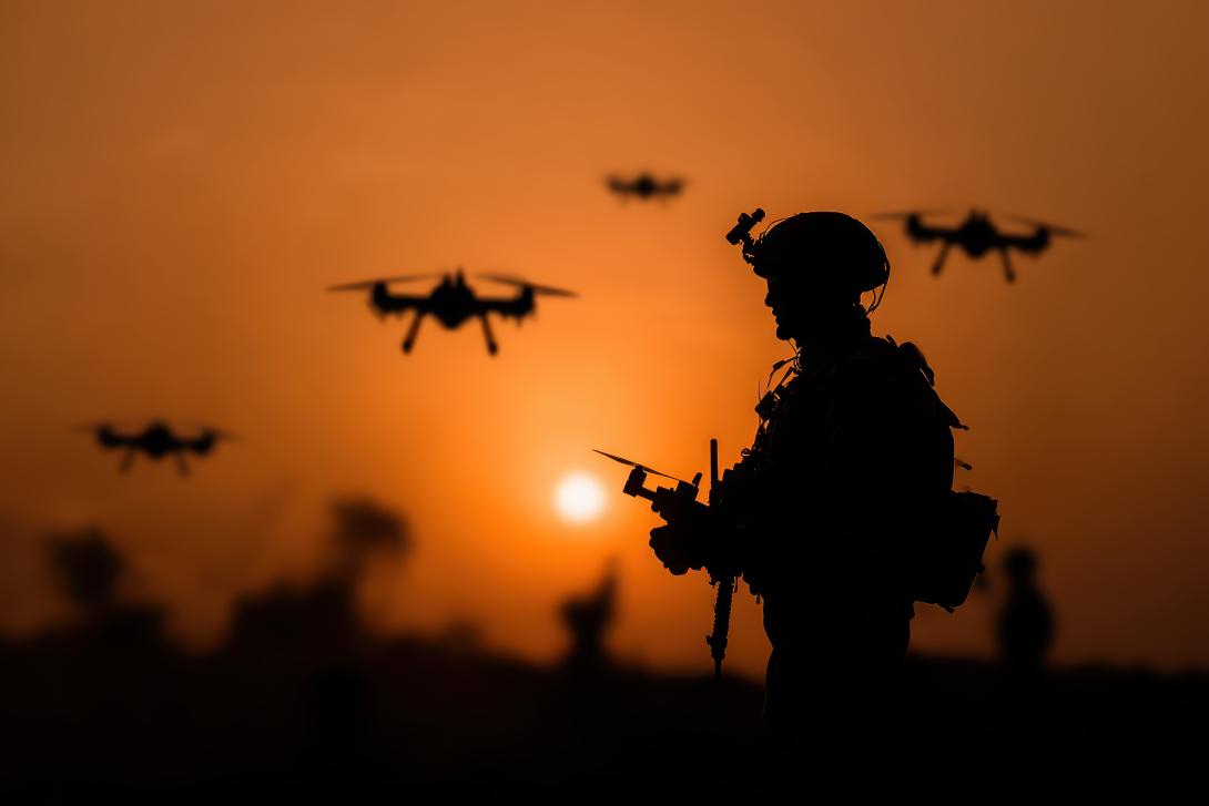 Drone experts explained what's needed from industry to keep up with adversaries' UAS technologies at TechNet Transatlantic 2025. Credit: Iftikhar alam-stock.adobe.com generated with AI