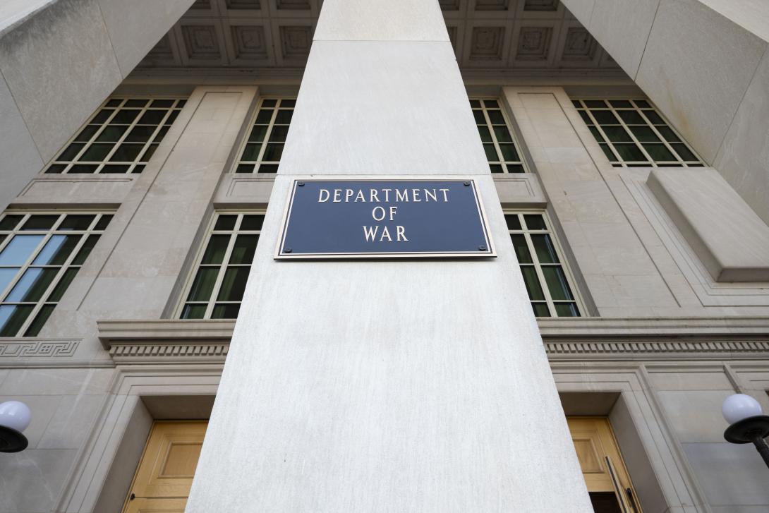The Department of War plaque at the Pentagon. Photo by U.S. Air Force Staff Sgt. Madelyn Keech.
