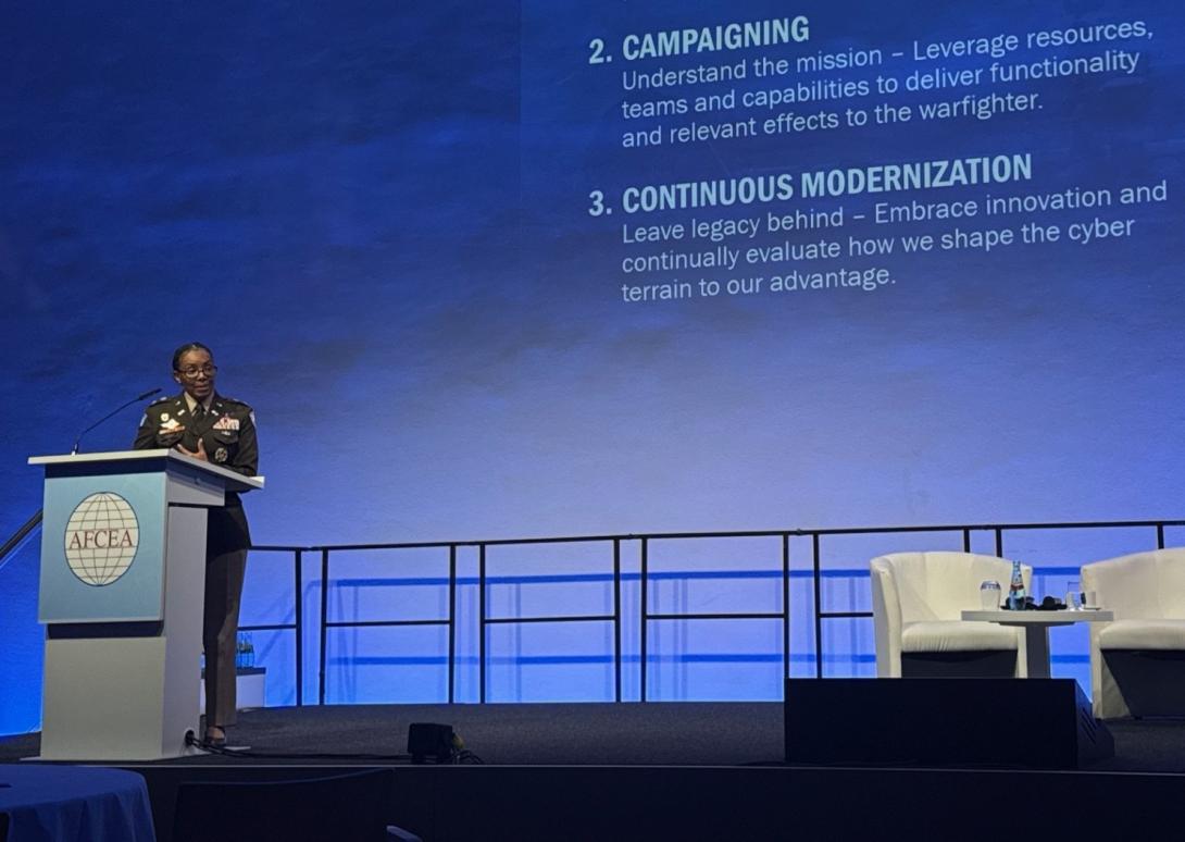 Col. Tilisha Lockley, commander of DISA Europe, outlines the ways her agency is advancing the priorities set by DISA Director Lt. Gen. Paul Stanton at TechNet Transatlantic 2025.