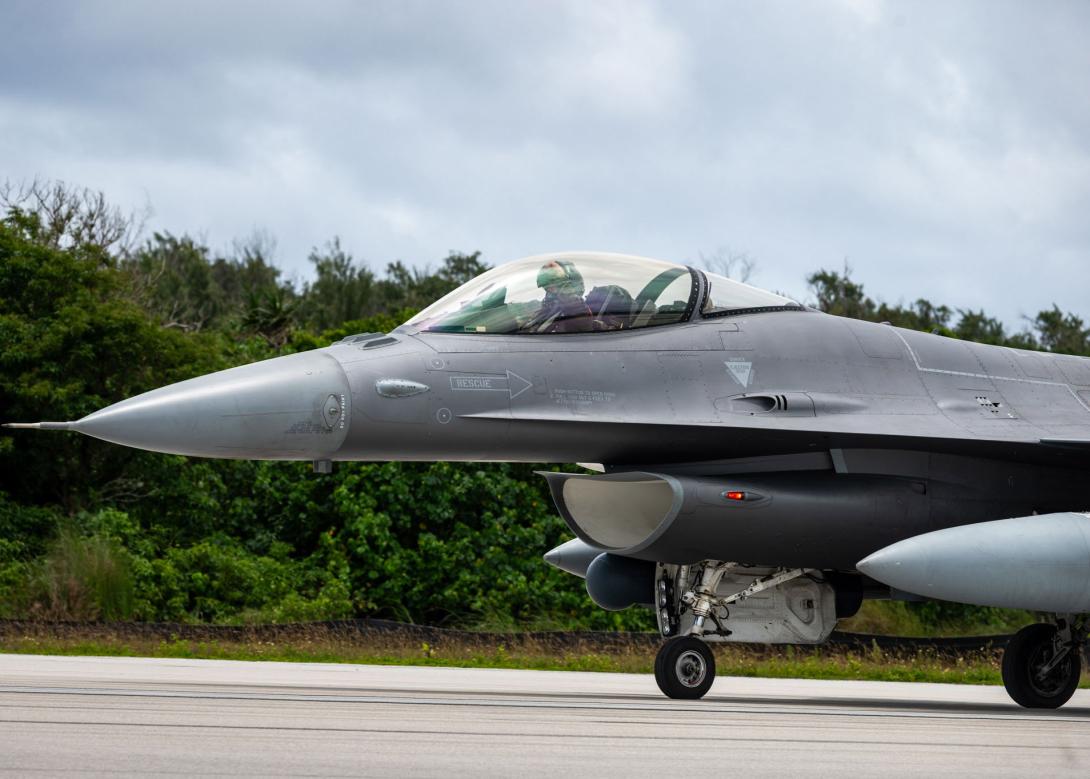 U.S. Air Force pilots assigned to the 121st Fighter Squadron, D.C. Air National Guard, prepare for a flight in Guam on July 31, 2025, during exercise Resolute Force Pacific, or REFORPAC. The Pacific Air Forces used the exercise  to test and identify the technological solutions that it needs to succeed. Credit: Staff Sgt. Natalie Filzen, 113th Wing, D.C. Air National Guard 