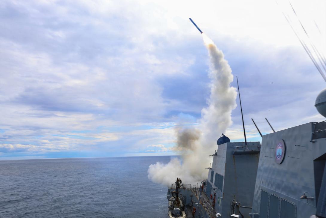 The USS Thomas Hudner fires a land attack missile in support of Operation Epic Fury in the U.S. Central Command area of responsibility, March 1, 2026. Credit: U.S. Navy