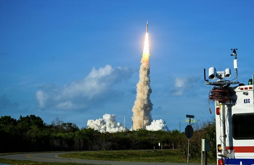 A NASA Space Launch System rocket launches the Artemis II mission from the Space Launch Complex at Kennedy Space Center, Florida, on April 1, 2026. A new study purports that the United States must start preparing a military space effort now, given the risks from China. Credit: Staff Sgt. Noah Coger    Armed Forces Medical Examiner System 