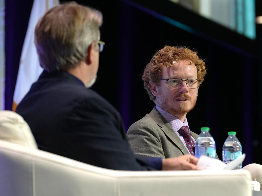 Daniel McCormack, CIO NSA's Cybersecurity Directorate, talks about the power of combining intelligence data with cyber operations at TechNet Cyber on June 4, 2026. Credit: Pure Light Images