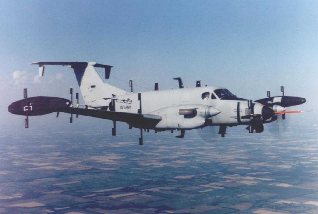 The RC-12 Guardrail has provided Signals Intelligence capabilities since the early 1970s, with the fleet retired last year. Credit: U.S. Army