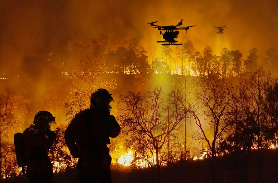 In its drone research for first responders, the Public Safety Communications Research Division is taking measurements around radio frequency signals between unmanned aerial vehicles and operators, and potentially in the future, with other drones or even swarms. Then they are creating models and data sets to advance understanding of how the drones would be able to operate when out of sight, in events such as forest fires. Credit: toa555-stock.adobe.com