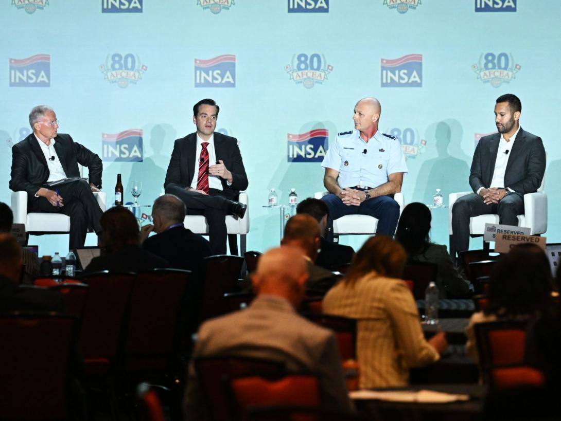 Intelligence experts explain the extent to which artificial intelligence tools are necessary for the future of defense capabilities at the Intelligence & National Security Summit on August 27, 2026. Credit: Herman Farrer Photography