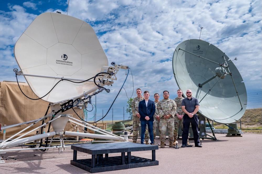 Mission Delta 3 Guardians sharpen their tactical edge by running live electronic warfare scenarios on the Ground Multi-band Terminal and Quad-band Large Aperture Antenna at Peterson Space Force Base, Colorado, July 27, 2026. Peterson, already home to technical warfighters and civilians, is gaining a new organization and more personnel, with the addition of the $4 billion Infrastructure Portfolio Acquisition Executive, from the Los Angeles Air Force Base. Credit: U.S. Space Force photo by Dave Grim