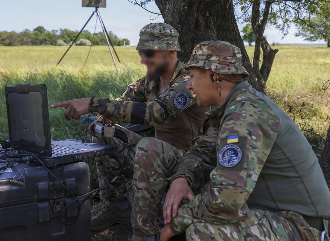 Ukrainian marines demonstrate FlyEye drone operations during the NATO-led Sea Breeze 26 exercise in Romania. Credit: Photo by MC3 Jackson Wanous/U.S. Navy