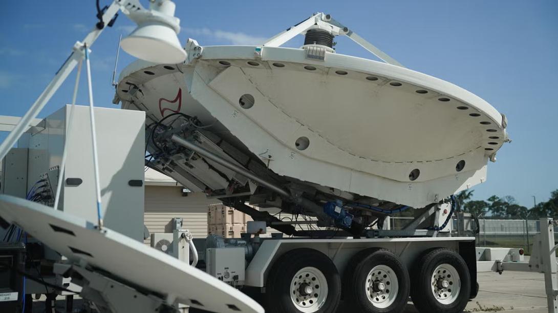 The Meadowlands system, a compact and mobile version of the CCS, uses ground-based radio frequency units to disrupt satellite communications. Credit: L3Harris