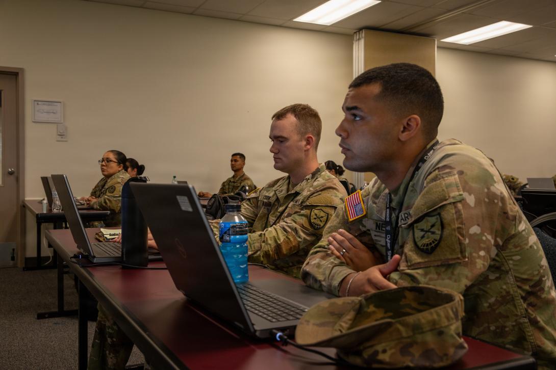 Indiana Army National Guardsmen attend the Cybersecurity Incident Response Handler Course during Cyber Shield 2026 at the Professional Education Center in Little Rock, Arkansas, on July 13, 2026. Credit: Staff Sgt. Jason Archer