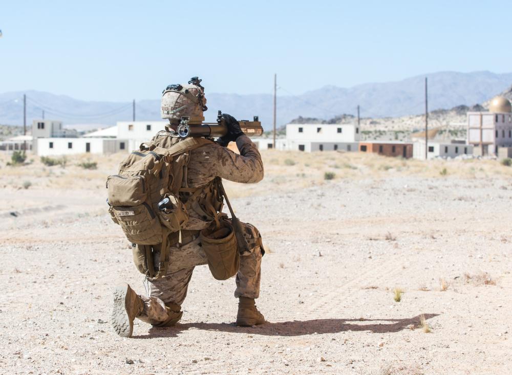 U.S. Marine Corps Pfc. Hayden Severs, an infantry rifleman, notionally fires a rocket during the Adversary Force Exercise at Twentynine Palms, California, June 18, 2020. To empower U.S. warfighters, the DIA is seeking new solutions across a broad range of capabilities.  USMC/Lance Cpl. Brian Bolin Jr.