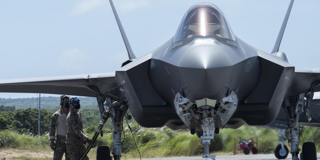 U.S. Air Force airmen at Andersen Air Force Base, Guam, work to refuel an F-35A Lighting II aircraft assigned to Eielson Air Force Base, Alaska during the Cope North exercise in February. The airmen were conducting agile combat employment, or ACE, training during the exercise. The service’s ACE operations, which aim to bring more agility, resiliency and deterrence in a near-peer competitive environment, will be supported by its zero-trust architecture platforms. Credit: Pacific Air Forces/Senior Airmen Jona