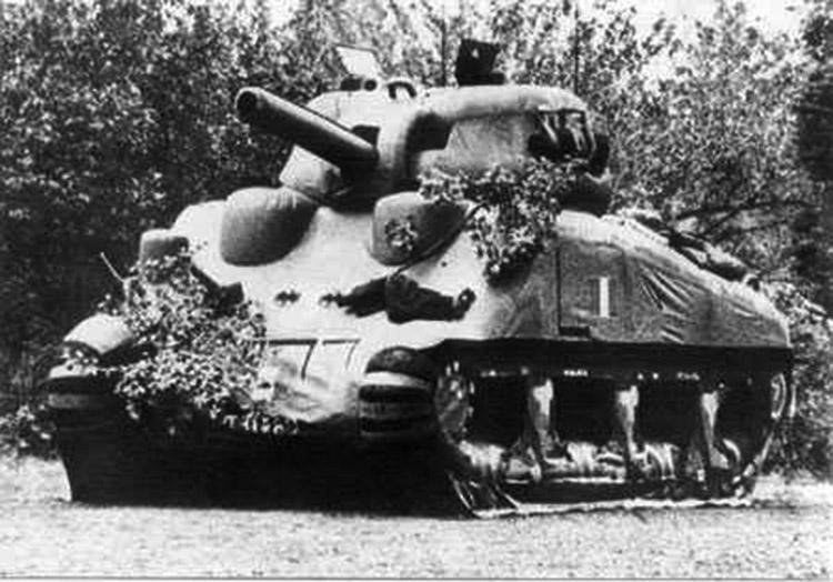 During World War II, both the Allied and Axis militaries used inflatable tanks to fool their enemies. In some cases, the dummy tanks were left behind after forces moved out as a protective measure.