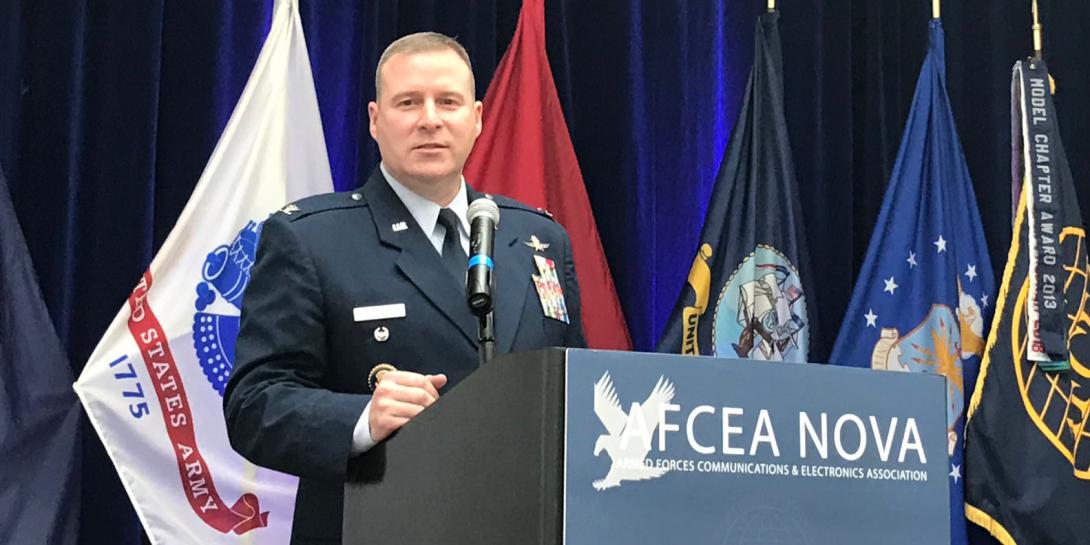 The Air Force is becoming more of a software company with hardware components, and is buying capabilities, says Col. Chad Raduege, USAF, director of cyberspace and information dominance, Air Combat Command.