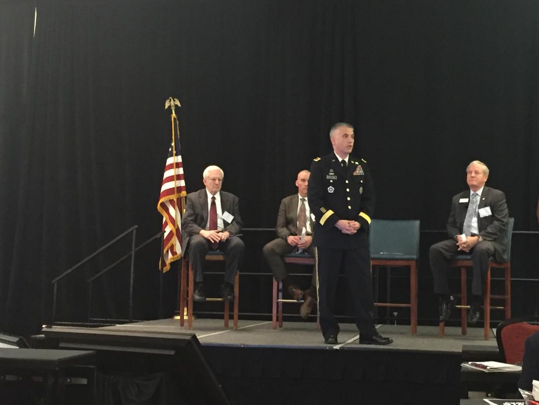 : Lt. Gen. Paul Nakasone, USA, Army Cyber Command, gives an overview of the Army's cyber training and education during an afternoon plenary address at the Cyber Education, Research and Training Symposium in Augusta, Georgia.