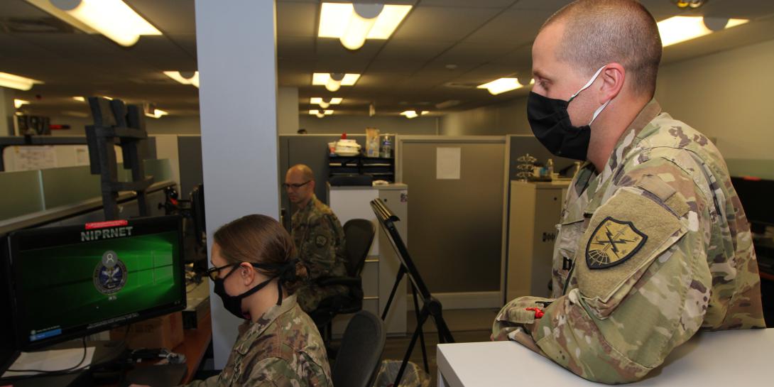 U.S. Army soldiers support the U.S. Cyber Command. Army cyber activities are ramping up to reach across the Defense Department with improved capabilities. Credit: Steven Stover, 780th Military Intelligence Brigade