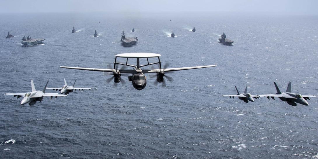 Australian, British, Japanese and U.S. ships and aircraft transit the Bay of Bengal in the northeastern portion of the Indian Ocean. The U.S. Indo-Pacific Command is one of the first to host advanced data analytics teams made that include personnel with data and artificial intelligence experts. Photo by Navy Petty Officer 2nd Class Haydn Smith