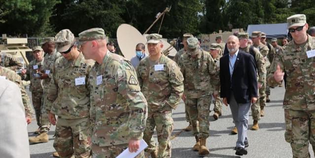 Army leaders and officials visit General Dynamics Mission Systems manufacturing facility in Taunton, Massachusetts, on September 21 to preview the new pilot program the service is pursuing to equip armored vehicles with effective communications technologies in 2025. Credit: PEO C3T