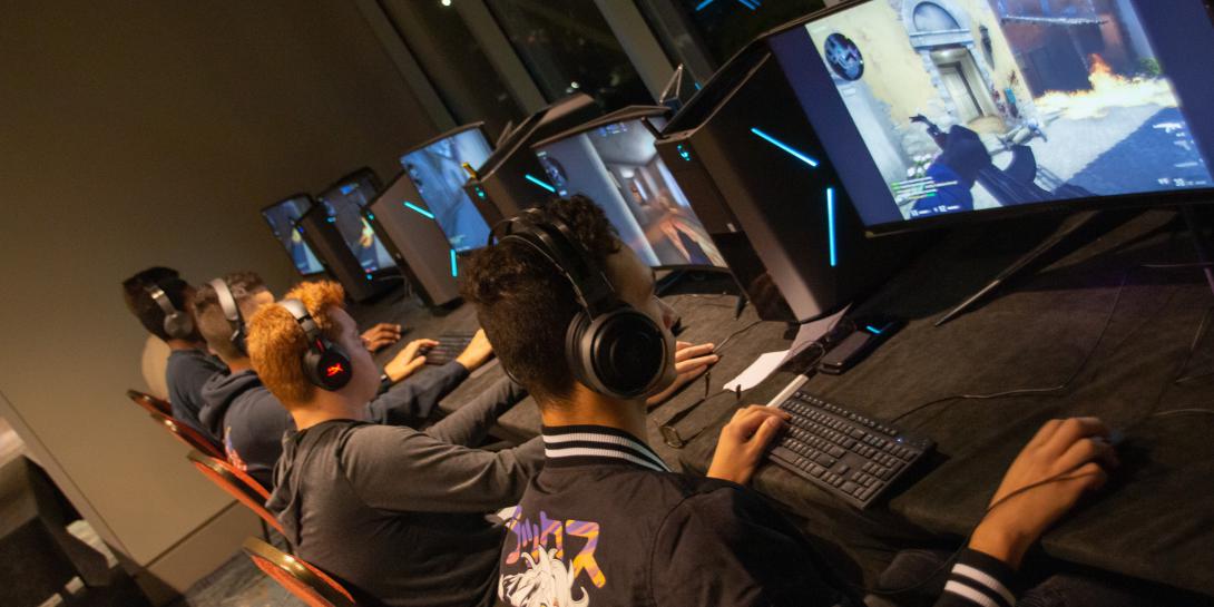 Competitors battle it out during the Montgomery Chapter’s Counter-Strike: Global Offensive E-sports.