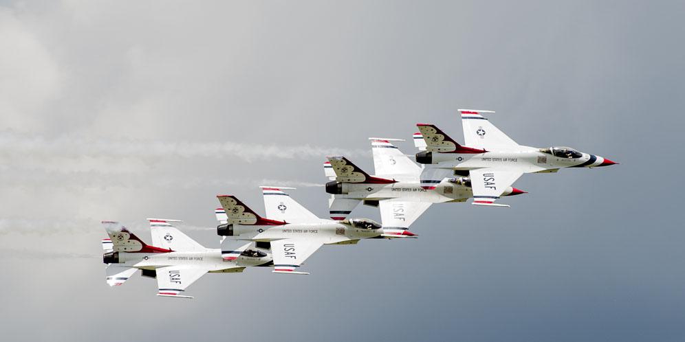 U.S. Air Force Thunderbirds demonstration squadron, who will be performing for the Vectren Dayton Air Show later this month, performed at last year’s event, flying over Dayton International Airport in Vandalia, Ohio. The Air Force wants its laboratory research to soar to new heights, and is tapping Oak Ridge Associated Universities to bring in new Ph.D.-level scientists.