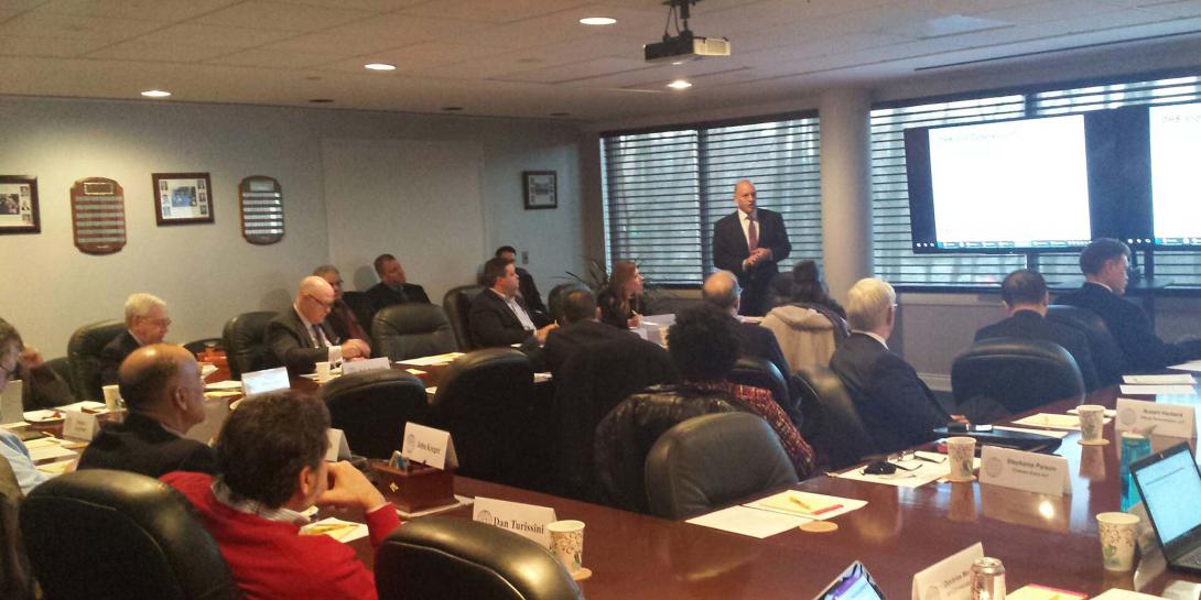 Douglas Maughan from the Department of Homeland Security speaks to AFCEA committee members.