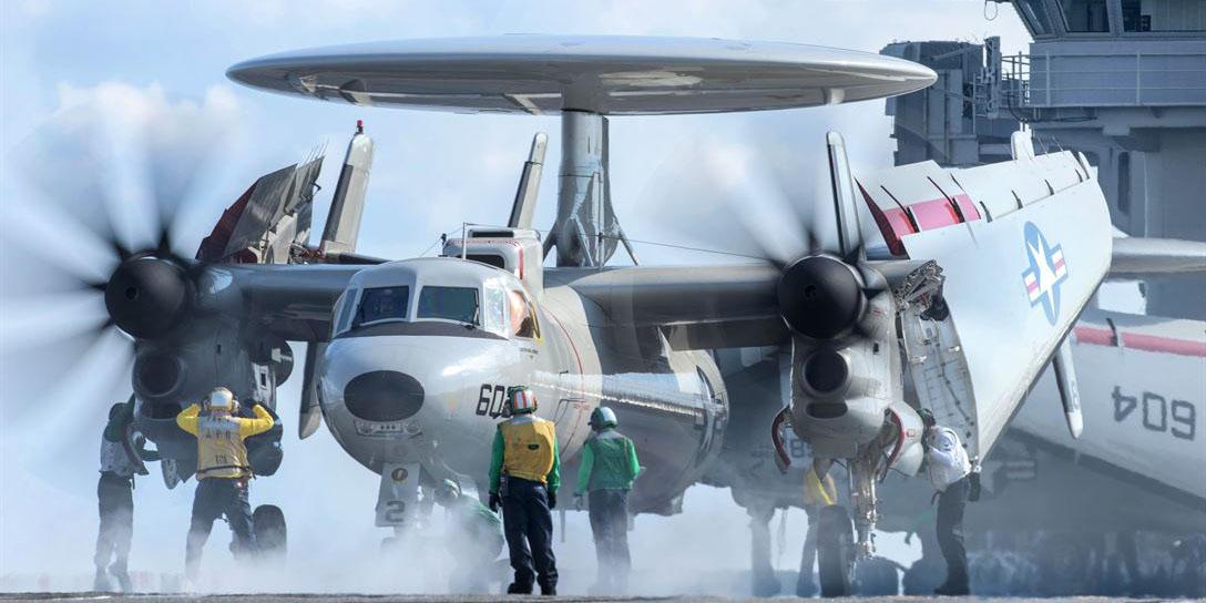 Rockwell Collins is supporting the Navy's E-2D Hawkeye integrated training systems. DOD Photo by Petty Officer 2nd Class Nathan Burke.