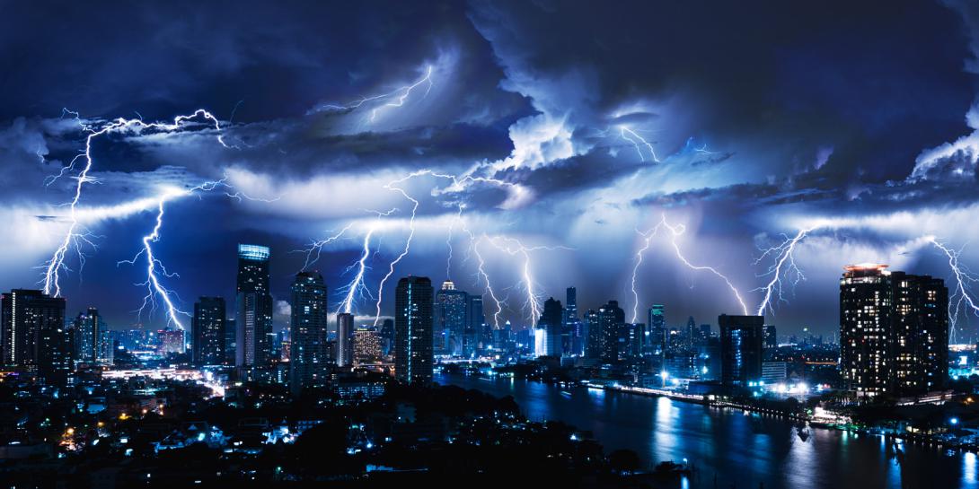 The data captured from lightning strikes around the world may help to secure the U.S. electrical grid from cyber attacks. Credit: Vasin Lee/Shutterstock