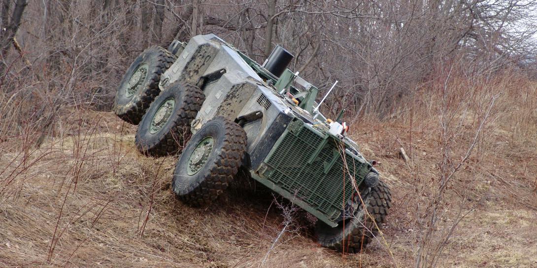 Carnegie Mellon’s Crusher vehicle is capable of operating autonomously in a wide range of complex, off-road terrains. Autonomous ground vehicles face more challenges than air and naval surface vehicles, but the technology is advancing rapidly.