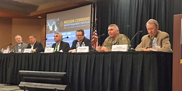 Panelists discuss the Army's Modernization Strategy at the AFCEA Mission Command Industry Engagement Symposium.