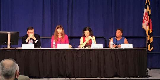 Panelists discuss data management at MILCOM 2017 in Baltimore.