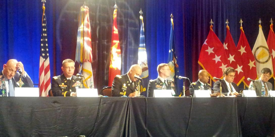 Panelists discuss requirements for innovative solutions, primarily in the cyber realm, at AFCEA TechNet Augusta 2016.