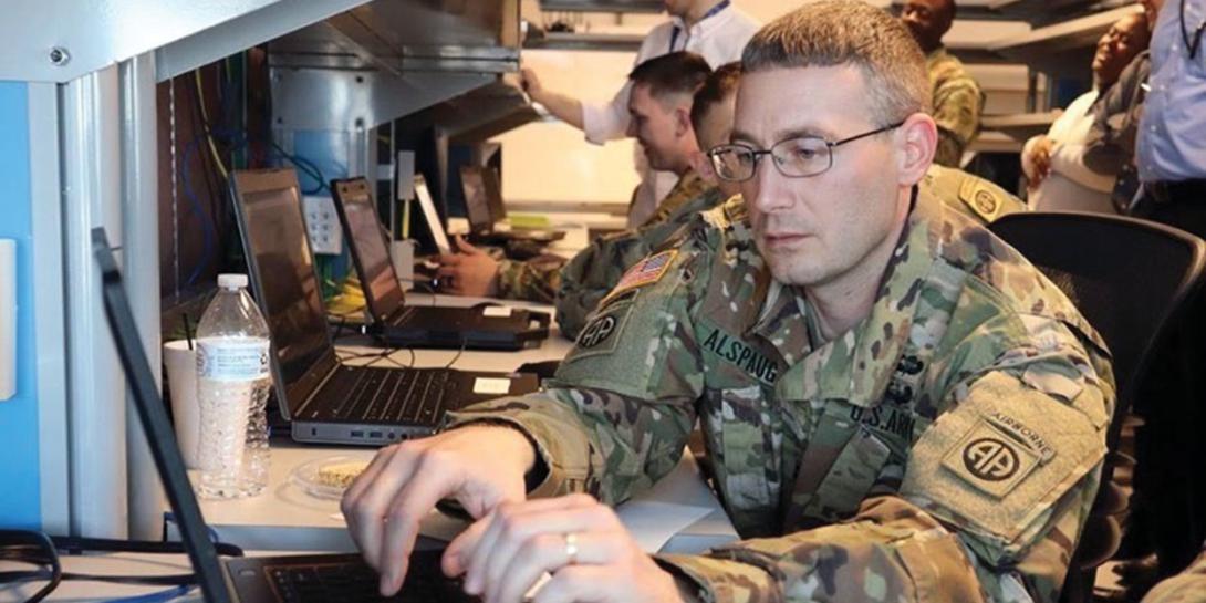 Soldiers analyze network data during a cyber academy class at Fort Bragg, North Carolina. The project manager, defensive cyber operations (PM DCO), is working to boost Army cyber capabilities while shortening the training time line to empower more soldiers for the cyber defense mission. U.S. Army photo