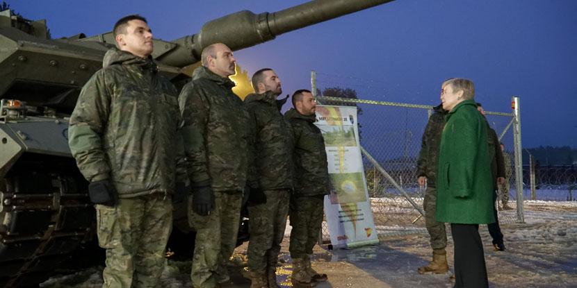 NATO Deputy Secretary General Rose Gottemoeller meets with troops at Adazi Military Base in Latvia. NATO has stationed rotating forces in the Baltics to demonstrate its resolve and commitment, but that does not preclude working with Russia on international security matters.