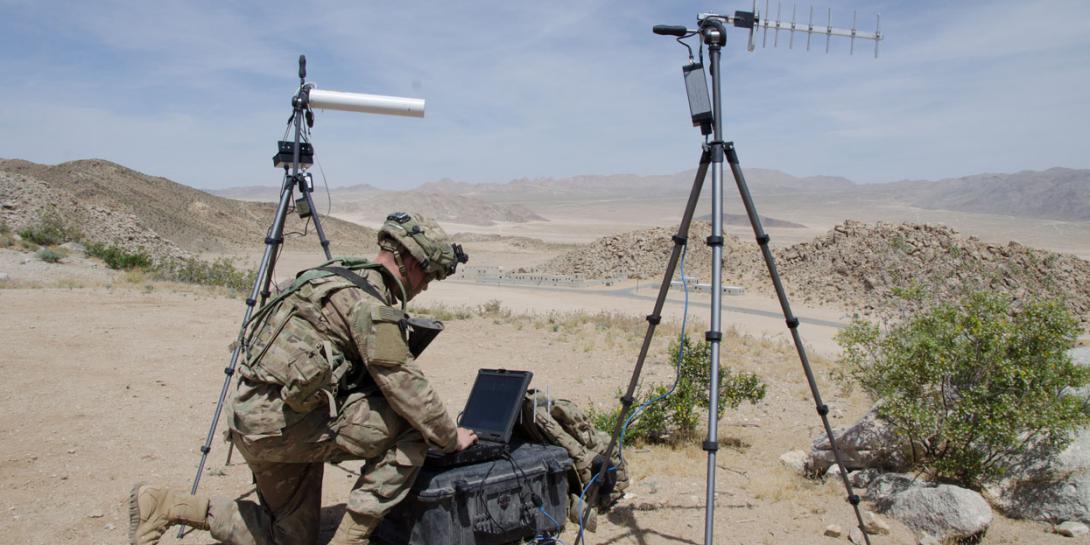 A soldier with the U.S. Army’s 780th Military Intelligence Brigade sets up deployable cyber tools at the National Training Center in Fort Irwin, California. The Army’s Chief Information Officer (CIO)/G-6 office is working to bring operations, intelligence and policy making closer together in its cybersecurity efforts. Credit: U.S. Cyber Command