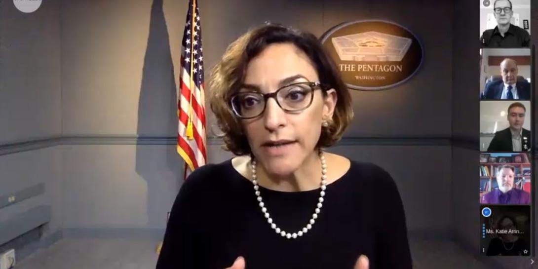 Katie Arrington, chief information security officer for Acquisition and Sustainment, U.S. Department of Defense, says there’s no point in developing software if it’s not secure, during a webinar on securing the federal software supply chain.
