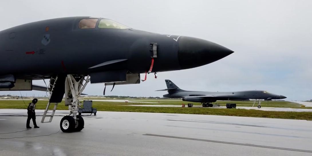 Two scores of airmen and four B-1B Lancers from Dyess Air Force Base, Texas, arrive at Andersen Air Force Base, Guam in May to conduct missions in the Indo-Pacific theater, supporting the Pacific Air Forces’ training with allies and partners and performing strategic deterrence missions to reinforce the rules-based international order in the region. Credit: PACAF Public Affairs/Tech. Sgt. David Scott-Gaughan