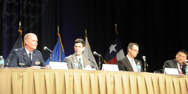 Members of the Air Force's Task Force Cyber Secure talk about challenges to securing weapons systems during the TechNet Air symposium.