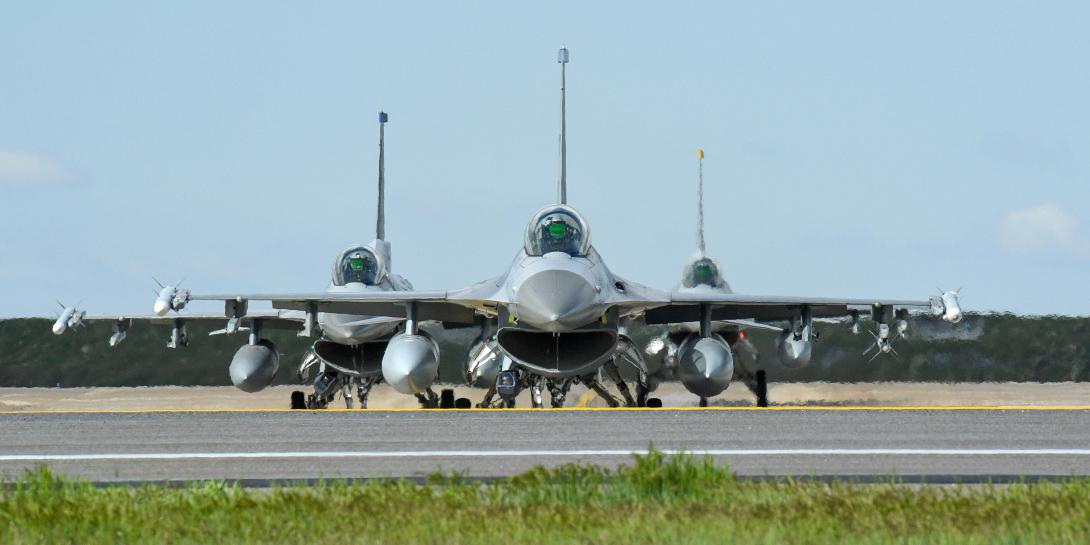 The new 87th Electronic Warfare Squadron at the U.S. Air Force’s 53rd Wing will provide key electronic warfare and cyber assessments to combat and mobility air forces at the major commands across the globe. Pictured are Air Force F-16 aircraft from a recent combat exercise at Hill Air Force Base, Utah on May 1. U.S. Air Force photo by R. Nial Bradshaw