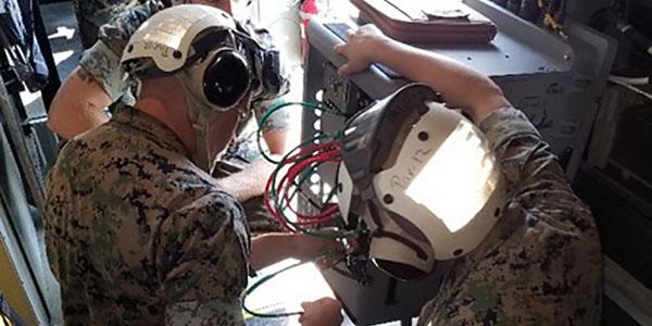 The addition of the U.S. Marines Corps’ networking on the move platform known as NOTM-A Increment II system onto the MV-22 Osprey tiltrotor aircraft will enhance the Marines’ abilities to communicate in the air. (U.S. Marine Corps photo courtesy of Chris Wagner)