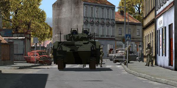 Virtual Reality Land Training (VRLT) technology enables soldiers to train in a variety of environments, including urban streets. (Photo by BiSim)