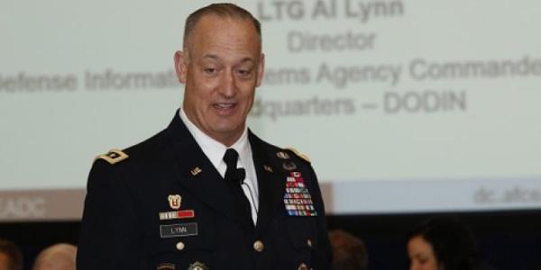 Lt. Gen. Alan Lynn, USA, DISA director, addresses an AFCEA chapter event. Gen. Lynn and other DISA officials provided a forecast of contracting opportunities to industry on November 6.