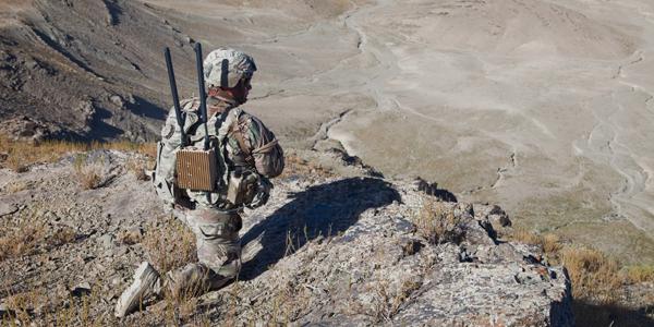 The commercial sector continues to implement new electronic warfare (EW) technology, pushing towards multifunction, multi-domain applications. Sierra Nevada’s mobile land-based system, called Modi, defends against unmanned vehicle threats as well as traditional EW threats. Credit: Sierra Nevada Corp.