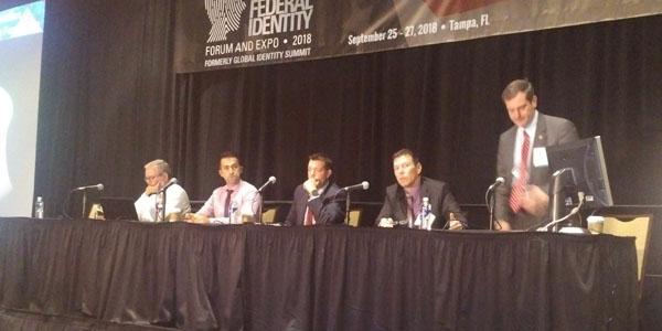 Panelists at the 2018 Federal Identity Forum discuss the creation of a center to stop terrorists from entering the country.