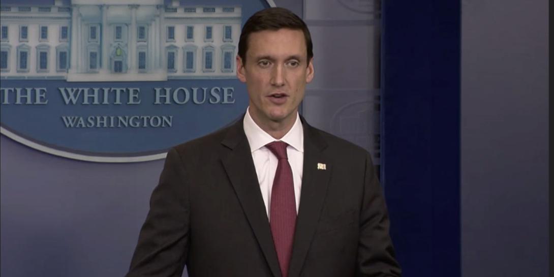 White House homeland security adviser, Thomas Bossert, announces details of the White House’s long-awaited cybersecurity executive order, which President Donald Trump signed May 11.